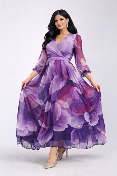 Stylish Stylish chiffon dress in beautiful blended colors