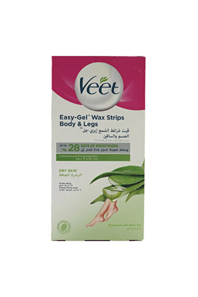 Veet شرائح شمع جل سهلة الاستخدام للجسم والساقين برائحة الشاي الأخضر - 20 شريح...