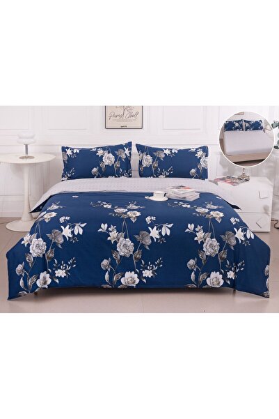 Casa de Vis Double Bedding Set, Satin Cotton, 180 x 200 cm, 4 Pieces, Multico...