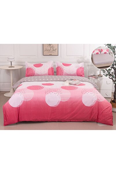 Casa de Vis Double Bedding Set, Satin Cotton, 180 x 200 cm, 4 Pieces, Multico...