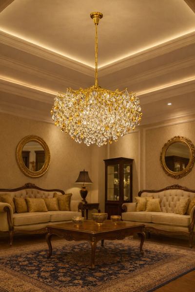 qwell Multi-colored crystal chandelier