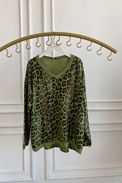 Yağmur Butik Πλεκτά με σχέδιο λεοπάρ και γκλίτερ