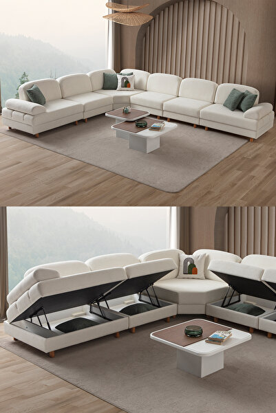 Eymense Aries Modüler Köşe Koltuk Takımı XL Beyaz