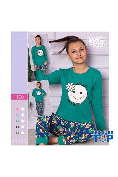 Produse.Top Pijama pentru copii cu bluză și pantaloni lungi cu imprimeu verde...