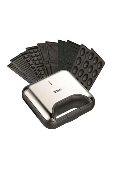 Zilan Sandwich Maker 5 in 1 - 800W, 5 Removable Plates, Grill, Waffle, Nut, T...