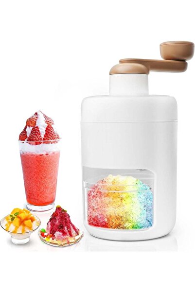 LC Manual Ice Crusher Machine – 500ml Hand Crank Shaved Ice Maker for Dessert...