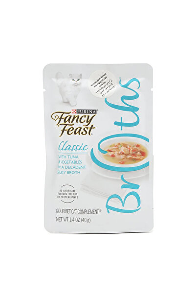 Purina Fancy Feast Cat Food Silky Broths Tuna and Vegetables 40gms
