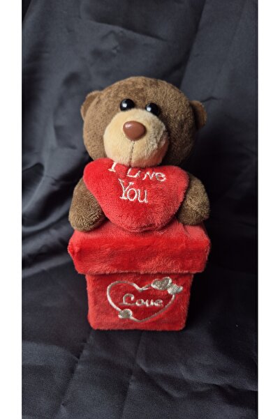 Altınkesesi Sevgili Kalpli Ayıcık Hediye Kutusu Kahverengi