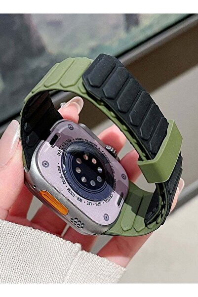 VitalTech Suitable for Apple Watch bands, black and green, magnetic watch band.