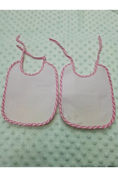 BERKAY مريلة طفل من القطن بيركايسون من الخلف نايلون 17x22 سم حديث الولادة 2 قطعة