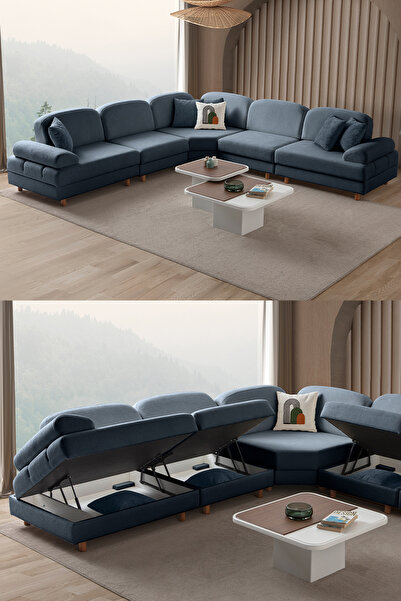 Eymense Aries Modüler Köşe Koltuk Takımı L Mavi