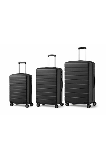 Royalty Line Set of 3 travel trolleys, sizes 20 24 28 inches, black
