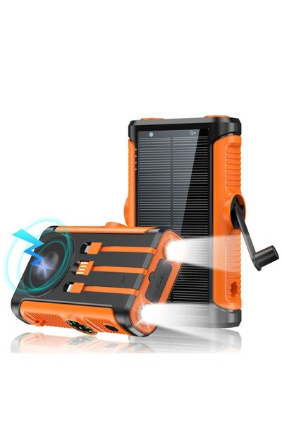 Linomag Baterie solară externă 20000mAh, încărcare magnetică wireless, 3 cabl...