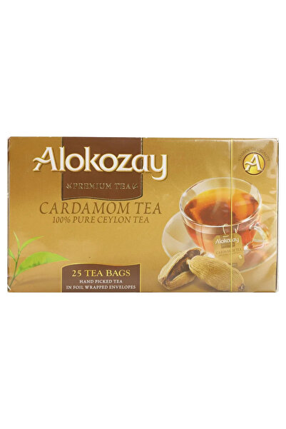 Alokozay Cardamom Tea, 100 Percent Pure Ceylon Tea, Box of 25 Tea Bag