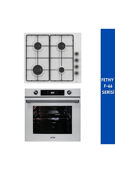 Ferre ve AFM Tech MARKALI / Fethy-F-66 Turbolu Emaye Beyaz Ocak 2'li Ankastre...