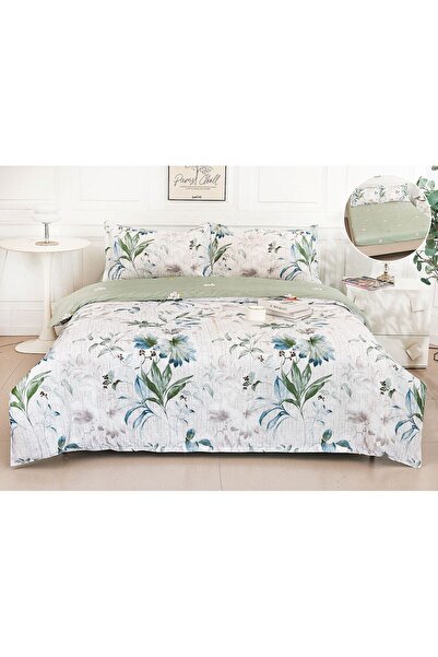 Casa de Vis Double Bedding Set, Satin Cotton, 180 x 200 cm, 4 Pieces, Multico...