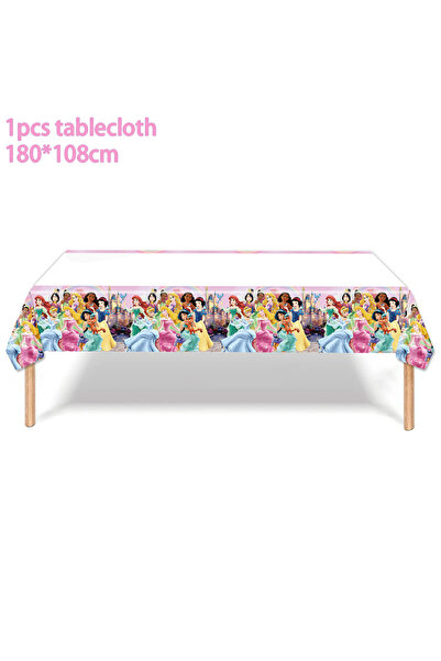 choice2 طقم أدوات مائدة للاستخدام مرة واحدة لحفلات أميرات ديزني، يتضمن مفرش ط...