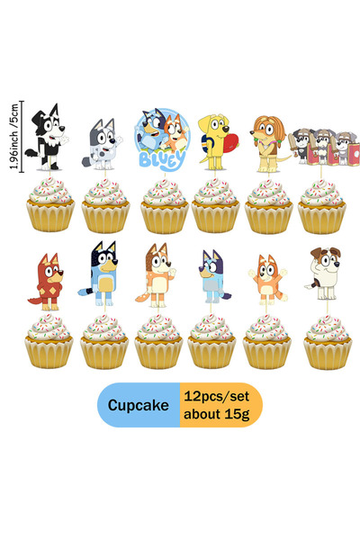 Choice مجموعة تزيين حفلات أعياد الميلاد بطابع بلووي (12 قطعة) تتضمن كلابًا كر...