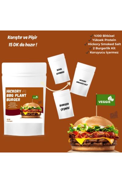 GEVGELIA SOYA KIYMALI VEGAN HICKORY BBQ PLANT BURGER KİT ( 2 PORİSYON )