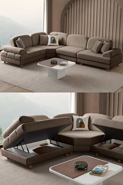 Eymense Aries Modüler Köşe Koltuk Takımı M Kahverengi