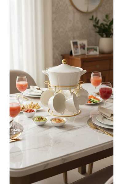 Generic Set of 8 soup bowls with a unique and elegant design and serving bowls.