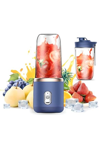 dalimag Portable Blender 410ml, 6 Blades, USB Charging, Set with Cup and Lid
