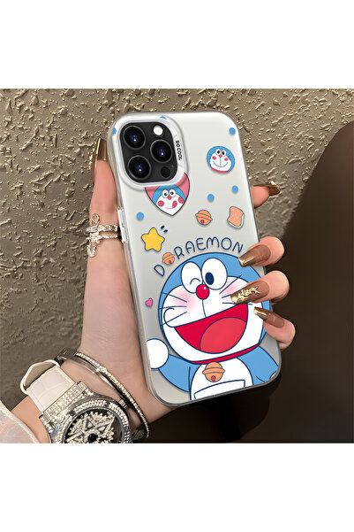 Hontinga حافظة سيليكون رفيعة مقاومة للصدمات بنمط دورايمون متوافقة مع هاتف آيف...