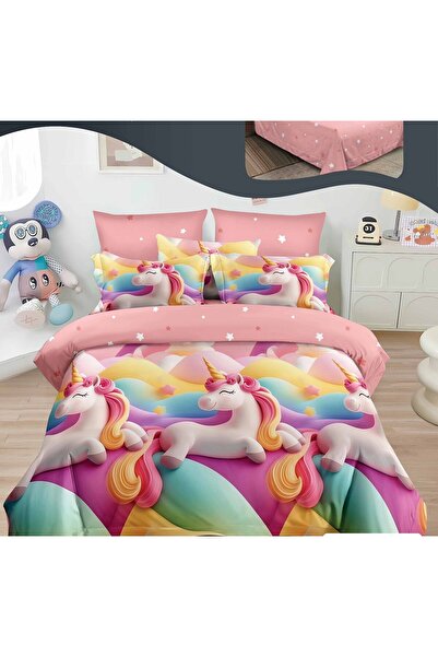 Casa de Vis Double bed linen set, satin cotton, 180x200 cm, 6 pieces, with el...