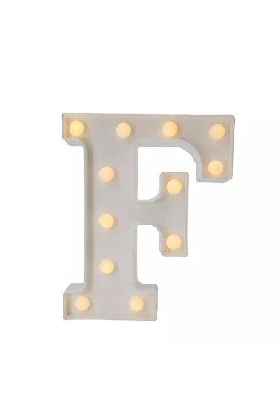 DogusDeco F Harfi Işıklı Led Dekoratif Aydınlatma Büyük Boy