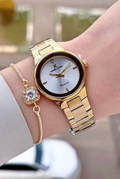 Daniel Klein Gold Color 30 mm Women's Wristwatch with Gift Packaging and Gift...