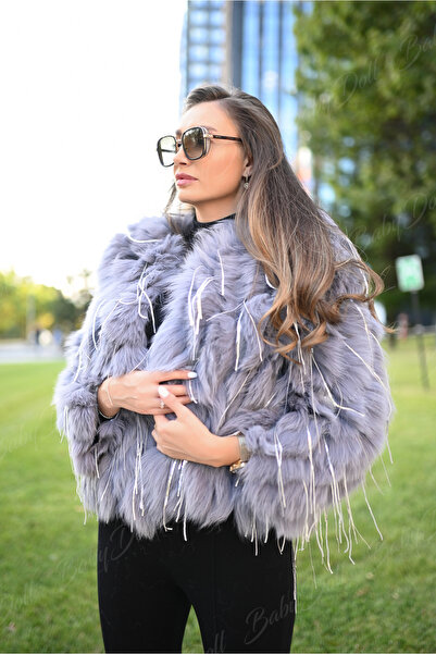 Babydoll Fashion Fox fur hat with sequin inserts