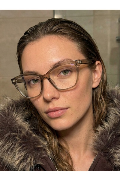 funeyes Helen Cornered Slanted Ash Color Trend Popular Blue Light Protection ...