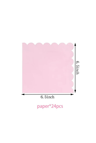 Choice طقم أدوات مائدة ورقية وردية اللون مكون من 24 قطعة، يشمل صينية ورقية وم...