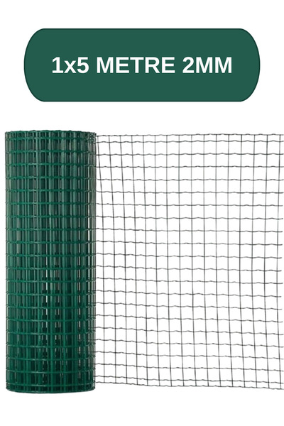 NVT YAPI İNŞAAT 1X5 METRE Puntalı Yeşil Tel 50x50 Gözaralıklı 2 mm Kalınlık-k...