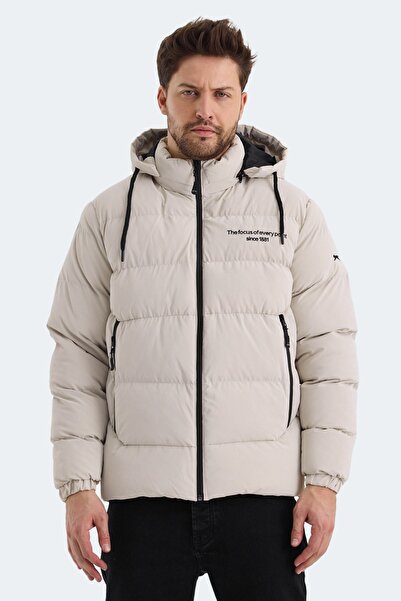 Slazenger Winter Waterproof Comfortable Men's Coat Beige Coat