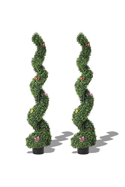 Garvee Artificial Boxwood Topiary Trees, 152cm Tall Faux Greenery Plant for I...