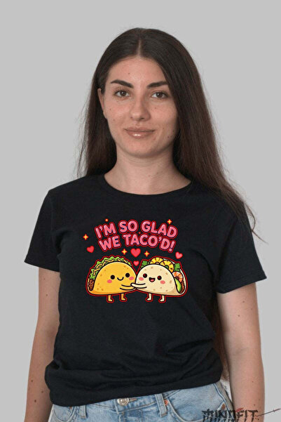 GILDAN Tricou Valentine S Day Cuplu I M So Glad We Taco D Dama
