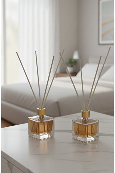 AY HOME 2 Adet Premium Çubuklu Mango Oda Kokusu & Dekoratif Cam Şişe Bambu Çu...