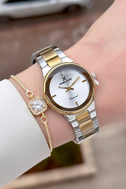 Daniel Klein Gold Gri Renk Ayarlanabilir Kordonlu 30 mm Kadın Kol Saati ve Bi...