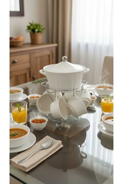 Generic Soup pot set with serving bowls, unique and elegant design, 8 pieces