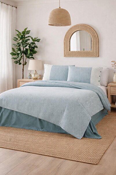 Özdilek Natural Line Duvet Cover Set Double - Blue