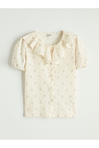 LC Waikiki NOUL SEZON DE LA GÜLİS GİYİM Cămașă pentru copii cu guler cu volan...