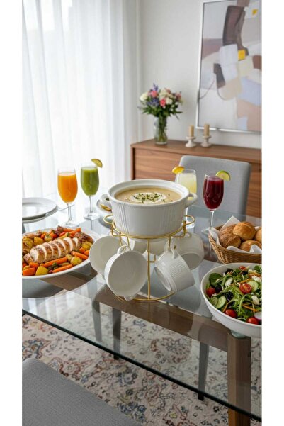 Generic Soup pot set with serving bowls, unique and elegant design, 8 pieces