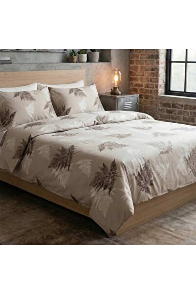Pucioasa Double bed linen made of 100% satin cotton, 4 pieces, Ferigi beige