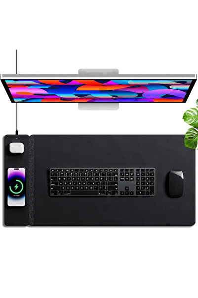 Dasbo Mousepad with 2x15W Wireless Fast Charging, Desk Protector, Waterproof ...