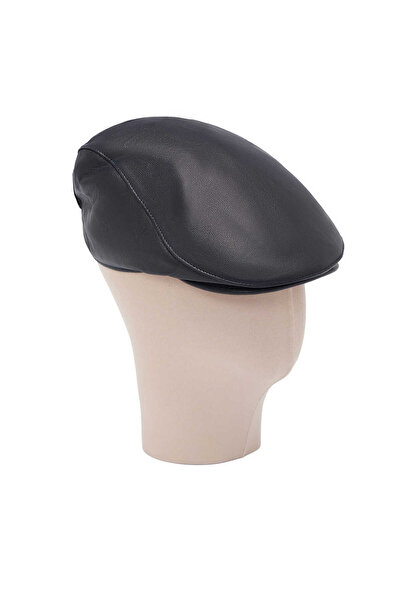 Tergan Lacivert Hakiki Deri Erkek Şapka - S1SPK0330005-Q3R