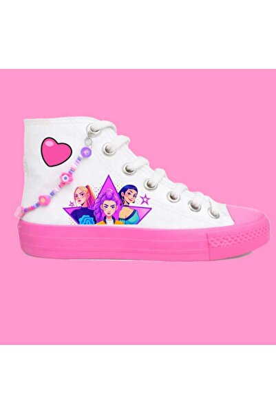 amazoondesing Half Star Heart Printed Accessories Detailed Girls' Sports Shoe...