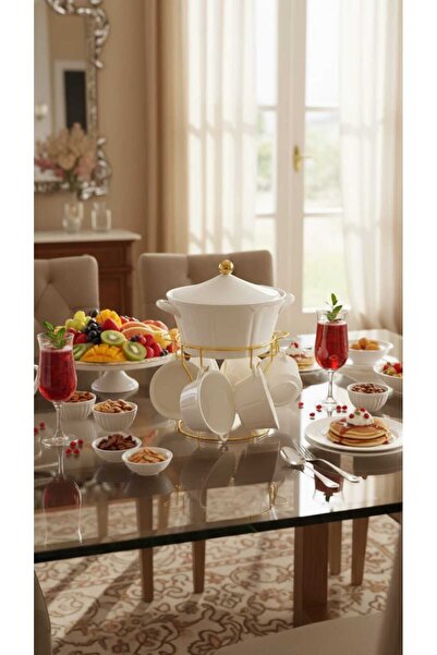 Generic Soup pot set with serving bowls, unique and elegant design, 8 pieces