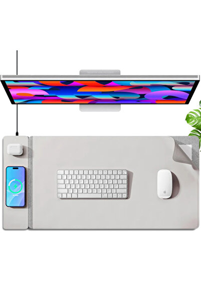 Dasbo Mousepad cu încărcare rapidă wireless 2x15W, protecție pentru birou, im...