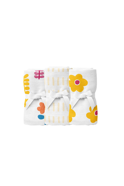 itsybitsy Amulet Lemon, Muslin Mouth Wipes, 40X40 cm Set of 6